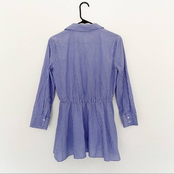 SOLD ZARA WOMAN Pinstripe Button Down Top Size M - Picture 3 of 11